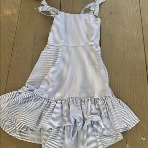 Habitual Blue and White Striped Ruffle Sundress